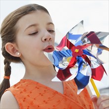 Child with pinwheel