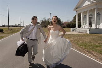 Married couple running