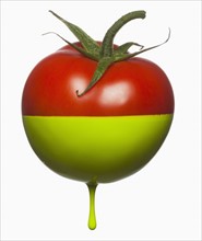 Tomatoe dripping with color