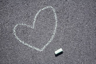 Heart on pavement