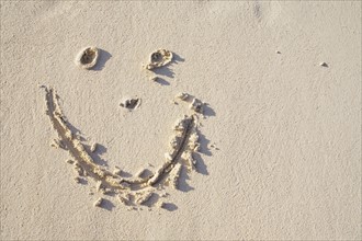 Happy face in the sand