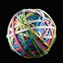Ball of colorful rubberbands