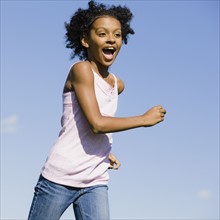 Young girl running