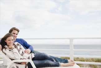 Couple on lounge chair