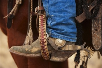 Cowboy boot with spur.