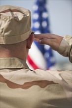 Soldier saluting.