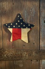 United states flag material in shape of star.