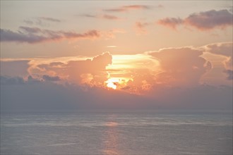 Sunset over ocean.