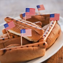 American flags in hotdogs.