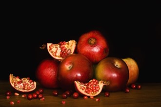 Pomegranates apples and cranberries. Photographer: Joe Clark