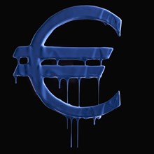Euro symbol covered in paint. Photographer: Mike Kemp