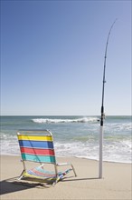 Beach chair and fishing rod. Photographer: Chris Hackett