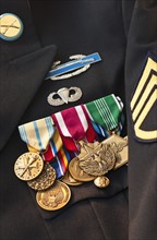 Armed services medals.