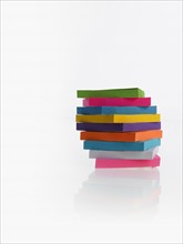 Stack of colorful post-it notes. Photographer: David Arky