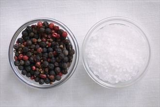 Peppercorns and sea salt. Photographer: David Engelhardt