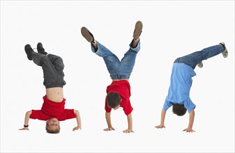 Boys doing gymnastics. Photographer: momentimages