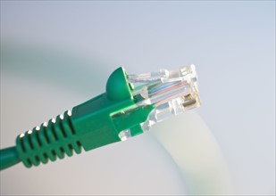 Green network cable.
