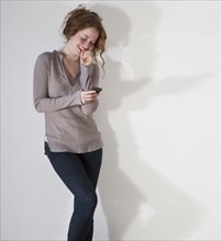 Woman texting.