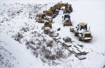 Construction site in winter. Photographe : fotog