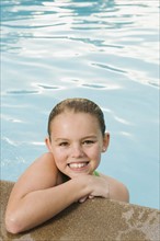 Young girl in pool.