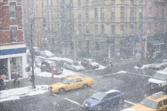 Snowstorm in New York City. Photographe : David Engelhardt