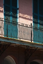 Balconies on building in the French Quarter of New Orleans.