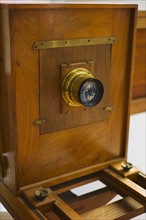 Antique wooden camera.