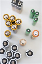 Several kinds of batteries.