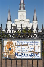 Gate in front of the Plaza D Armas in New Orleans.