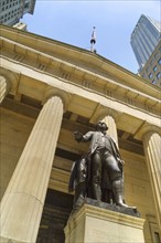 Statue of George Washington in front of Federal Hall.