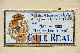 Spanish tile street sign.