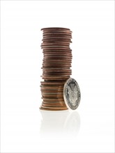 Stack of coins. Photo. David Arky