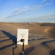Electrical outlet in desert. Photo. Mike Kemp