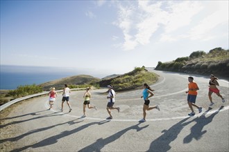 Runners on a road in Malibu. Photo. Erik Isakson