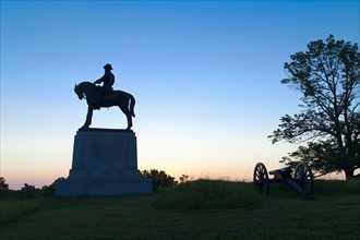 Statue of major general Oliver Howard on east cemetery hill.