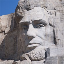 Head of Lincoln on Mount Rushmore.