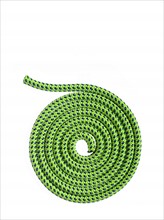 Green rope in a circular pattern. Photo : David Arky