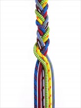 Braid of colorful rope. Photo : David Arky