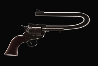 Revolver with a bent barrel. Photo. Mike Kemp