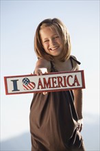 Young patriotic American girl. Photo : Mike Kemp