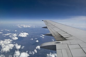 Wing on airplane. Photo. Antonio M. Rosario