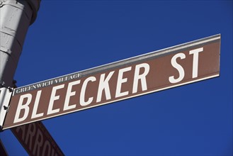 Bleeker Street sign. Photo. fotog