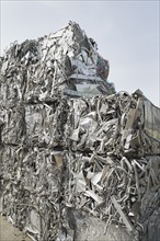 Stacks of recycled metal.