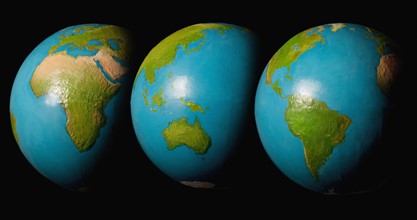 Three globes. Photo. Mike Kemp