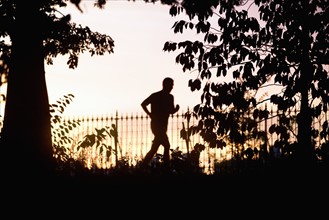 USA, New York City, Woman jogging in park. Photo : fotog
