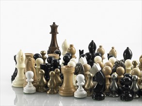 Queen with group of chess pieces. Photo : David Arky