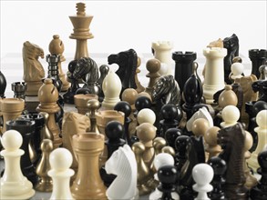 King with group of chess pieces. Photo : David Arky