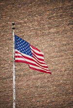 USA, New York, New York City, American flag.