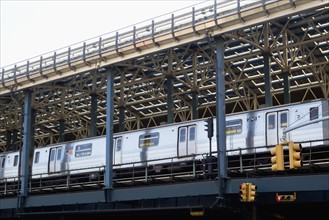 USA, New York State, Brooklyn, Coney Island, Subway Platform. Photo : fotog