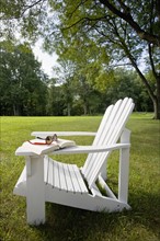 Adirondack chair on lawn. Photo : Chris Hackett